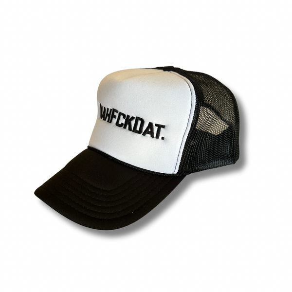 NAHFCKDAT Trucker Hat - Black And White