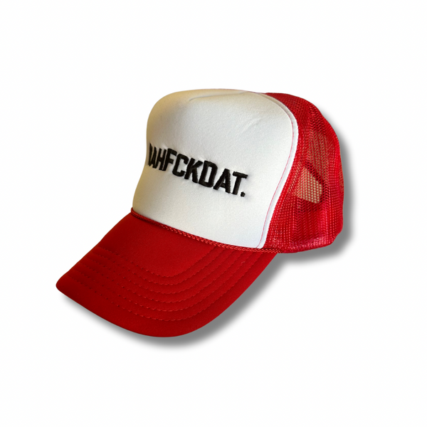 NAHFCKDAT Trucker Hat - Red And White