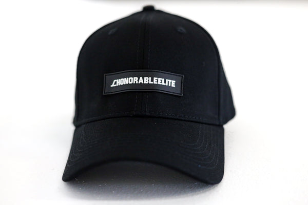 Elite Cap Rubber Logo- Black